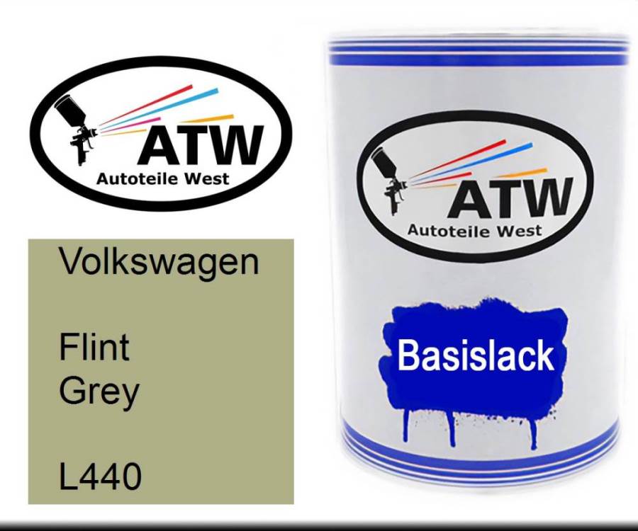 Volkswagen, Flint Grey, L440: 500ml Lackdose, von ATW Autoteile West.